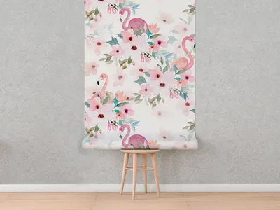 Produktbild von Coloray Fototapete 152x104 cm Latextapete Magicstick - Blumen Flamingo Flamingo Blumen