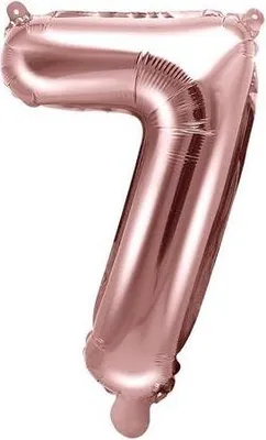 Zdjęcie produktu dla Balon foliowy Cyfra '7', 35cm, różowe złoto
