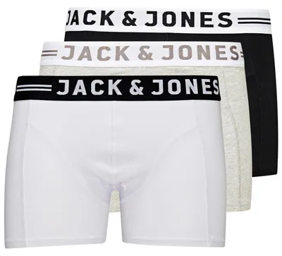 Immagine prodotto di jack and jones intimo parigamba uomo jack and jones 12081832 - 3 pack bla/whi/grey