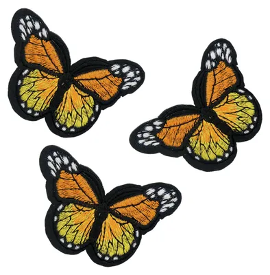 3 Schmetterlinge klein Aufbügler orange
