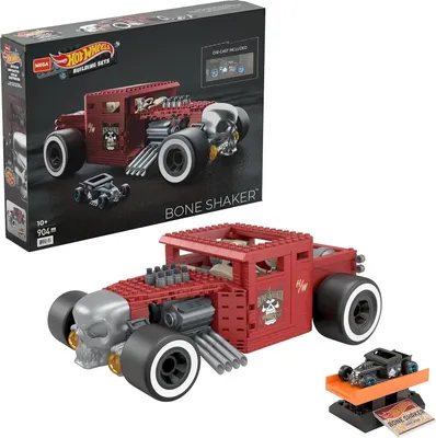 Produktbild von MEGA Construx HBD50 - Hot Wheels Bone Shaker Bauset mit 904 Bausteinen, ab 10 Jahren inkl. Hot Wheels Die-Cast Spielzeugauto