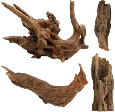 Obrázek produktu pro Přírodní dřevěné kořeny akvária, driftwood, dekorace, skutečné dřevo, sada 4, 8-15 cm, dřevo akvária pro akvária pro akvária, přírodní kořeny, dekorace akvária, dřevo pro sladkovodní akvárium