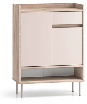 Produktbild von Schuhmöbel Alos mit 1 Schublade und 2 Türen, Kaschmir und Holzoptik, 70cm