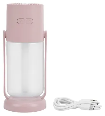 Image de Mini humidificateur d'air avec lumière, silencieux, portable, compact, USB, pour voiture, maison, bureau, ordinateur, capacité de 260 ml, couleur rose