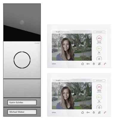 Produktbild von GIRA ZFH-Paket Wohnungsstation 2432920 Video AP 7 System 106 Edelstahl