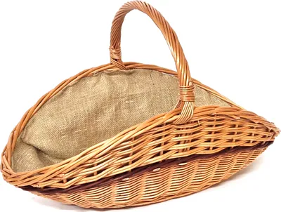 Produktbild von Kaminkorb Holzkorb Kaminholzkorb aus Weide mit Jute 60 x 35 cm (90202 - 2F)
