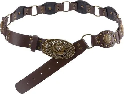 Produktbild von Westlicher Gürtel im Boho-Stil für Damen, Kunstleder, schwarz