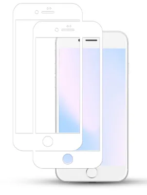 Three white smartphone outlines are layered on a white background, with the front-most phone displaying a subtle gradient of pink and blue on its screen.