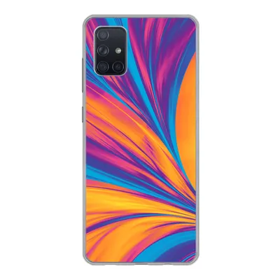 Produktbild von MuchoWow® Handyhülle Schutzhülle Hülle für Samsung Galaxy A71 Federn - Regenbogen - Neon - Abstrakt Silikon Softcase Handy Hülle - Kartenbesitzer