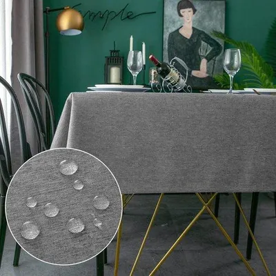 Produktbild von Famanu Tischdecke rechteckig, schmutzabweisend, dunkelgrau - 140 x 240 cm