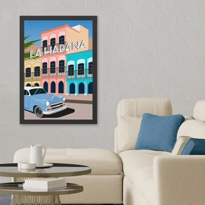 Produktbild von Wallity, Lahabana (40 x 55), Dekoratives gerahmtes MDF-Gemälde, 100 % MDF, Mehrfarbig, 40 x 55 cm