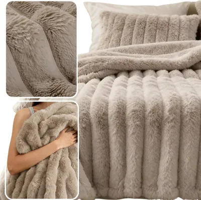 Zdjęcie produktu dla Koc Bunny 150x200 cm Taupe z mikrofibry 700 g/m2 Spod Igły i Nitki