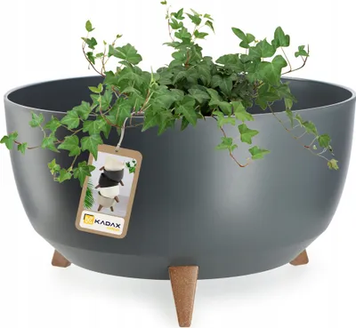 Obrázek produktu pro Plastový květináč KADAX "Luri", květináč se třemi zásuvnými podpěrami, antracit, 47 cm