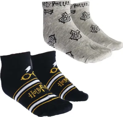 Produktbild von Harry Potter Hogwarts kurze Sneaker Kinder Socken 2er Pack – 27/30