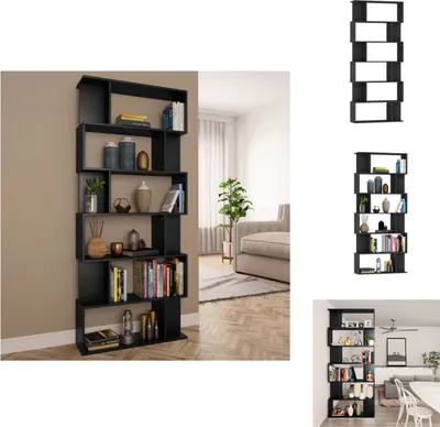 Produktbild von vidaXL Bücherregal/Raumteiler Schwarz 80x24x192 cm Holzwerkstoff -  Bücherregale & Bücherschränke