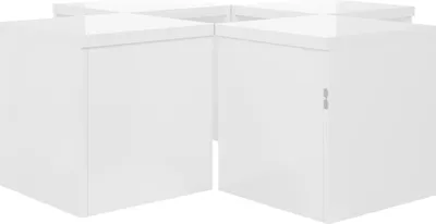 Obrázok produktu pre Fortuna Lai DIY konferenčný stolík 81x81x40 cm, lesklá doska, voľná kombinácia, moderný a triezvy štýl - biely