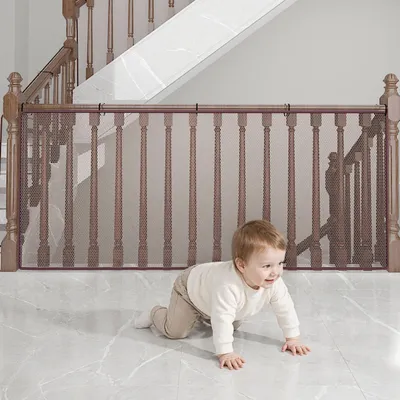 Imagen del producto de Red de seguridad para niños, protección para escaleras y balcones (marrón, 90 x 600 cm)