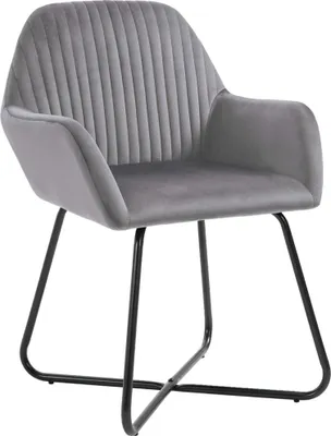 Produktbild von vidaXL Esszimmerstühle 4 Stk. Grau Samt