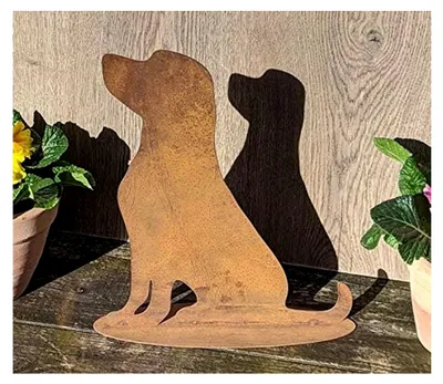 Produktbild von Hund aus Metall Edelrost Deko für Garten