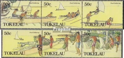 Produktbild von Briefmarken Tokelau 1989 Mi 165-170 Dreierstreifen (kompl.Ausg.) Jahrgang 1989 komplett postfrisch Nahrungsmittelbeschaffung