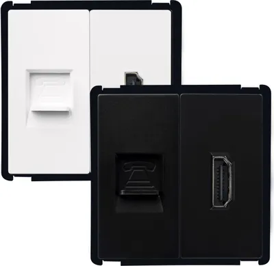 Produktbild von Anschluss HDMI + Telefon Modern Schwarz