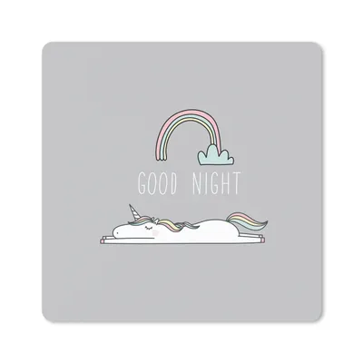 Produktbild von MuchoWow® Mauspad Mousepad Einhorn - Regenbogen - Kinder - Zitate - Gute Nacht - Mädchen 20x20 cm - Mousepads - Maus Mat - Pad - Mausunterlage - Desk Mat - Bureauartikeln