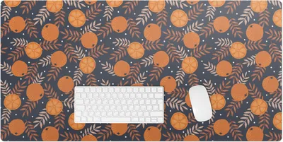 Produktbild von Orangen Und Blätter – Schreibtischunterlage – Rutschfeste Tischunterlage – Schreibtischmatte für Büro & Zuhause – Schreibunterlage – Mauspad – Tischmatte – 100 x 50 cm