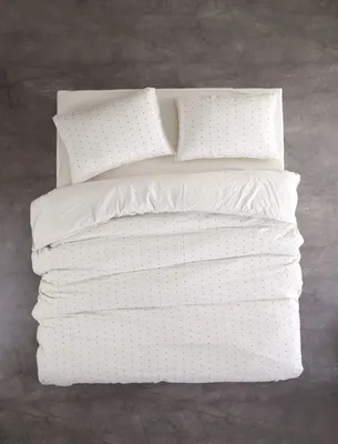 Immagine prodotto di L'Essentiel Linge de Maison, Point v2, Set copripiumino king size Ranforce (FR), crema, 100% COTONE RANFORCE, 240 x 220 cm