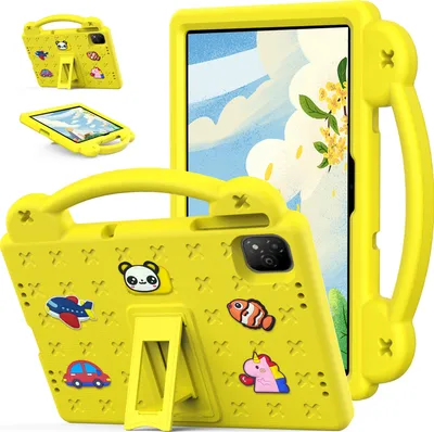 Obrázek produktu pro Ochranné pouzdro pro Infinix Xpad 11" 2024, roztomilé dětské pouzdro, odolné proti nárazům s držadlem a stojánkem Žluť