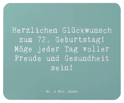 Produktbild von Mr. & Mrs. Panda laptop mousepad Spruch 72. Geburtstag - Meeresbrise - Geschenk, Jubilar, Feier, computermatte, Mouse Pad, Mauspad, Jubiläum, besondere Geschenke, pc