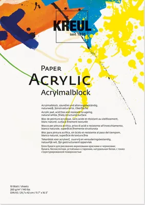 Obrázek produktu pro KREUL 69042 KREUL "Paper Acrylic", blok pro umělce, 10 listů, DIN A3