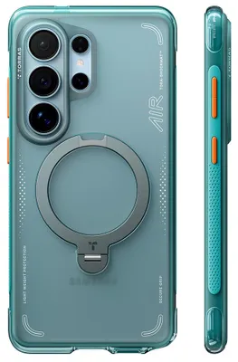 Produktbild von Handyhülle mit 360° drehbarem Standfuß für Galaxy S26 Ultra, Torras Ostand Q3 Air mit MagSafe, Türkis