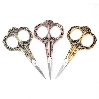 Produktbild von Verlobungsschere im Vintage-Stil, Stickschere, Schneideschere, Schere mit Blumenmuster, Nähzubehör, Schneiderschere, kleine Schere, DIY-Nähzubehör für Zuhause