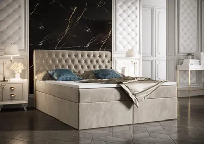 Produktbild von Boxbett Monet 180 cm 200 cm B&B Home Boxspringbett Monet, Farbe Rosa, 180x200 cm, Doppelbett Schlafzimmerbett