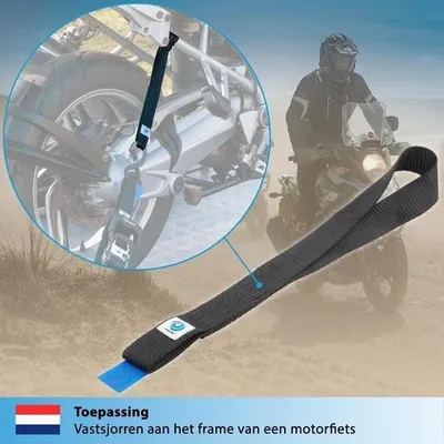 Immagine prodotto di Occhielli di fissaggio – 1750 kg, lunghezza 45 cm, larghezza 35 mm – EN-12195-2, nero, 2 pezzi – Cinghie di fissaggio per il trasporto di motociclette