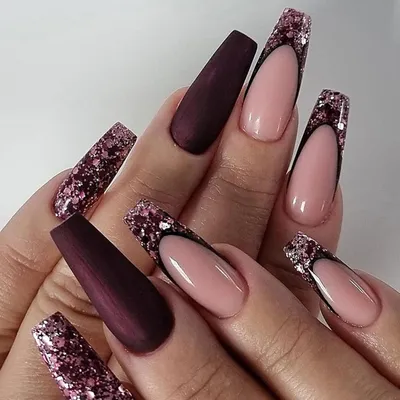 Productafbeelding van Kunstmatige nagels, French Press-on, lange coffin-vorm, glanzend roze, 24 stuks