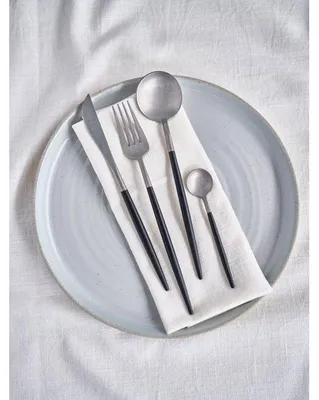 Immagine prodotto di Set di posate - STILE ELEGANTE E MODERNO - Julia, 16 pezzi - Nero - Acciaio inossidabile 18/0 - Design moderno