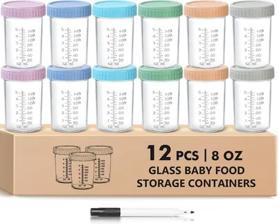 12er-Set Glasvorratsbehälter 227 ml, mikrowellengeeignet, spülmaschinenfest