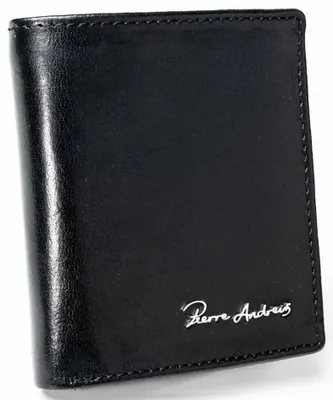 Produktbild von Pierre Andreus | Vertikales Herrenportemonnaie, aus Leder, mit RFID-Schutz, Schwarz, 8.5x10 cm