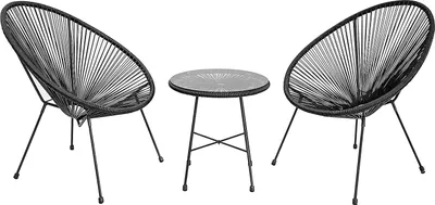 Produktbild von home24 Sitzgruppe - 3-teilig - Stahl / Polyrattan
