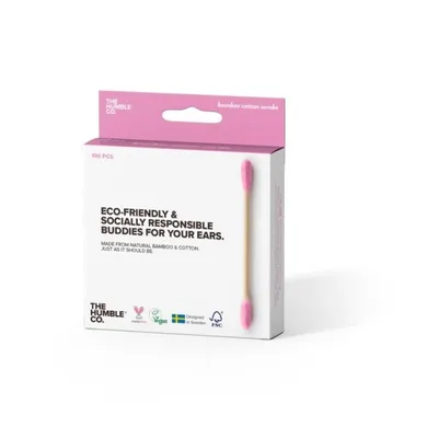 Produktbild von Die bescheidene Co. Bambus-Wattestäbchen – rosa
