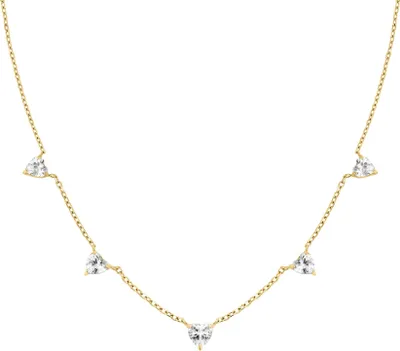 Produktbild von Vergoldetes Stahlcollier mit Herzen JNRHG-J1005
