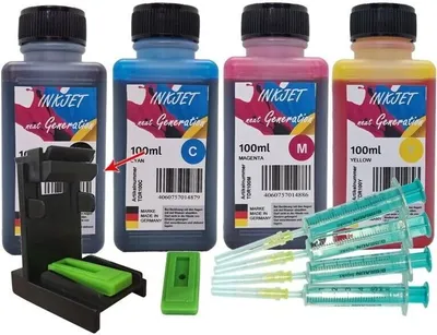 Produktbild von PG575 + CL576 400ml TiDis Ink Druckertinte BCMY + IRP109 Luftabzugsadapter