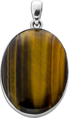 Produktbild von Tigerauge Anhänger Silber 925 gold brauner Edelstein 40ct