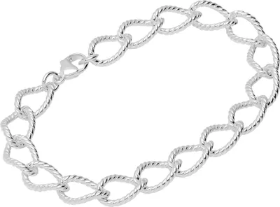 Produktbild von Armband aus 925 Sterling Silber 20cm Langpanzerkette ziseliert Damen Armkette