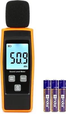 Obrázok produktu pre Decibelmeter – digitálny merač hladiny hluku – presný – rozsah merania: 30 dB až 130 dB – merač hladiny hluku – LCD displej – profesionálne meranie hluku