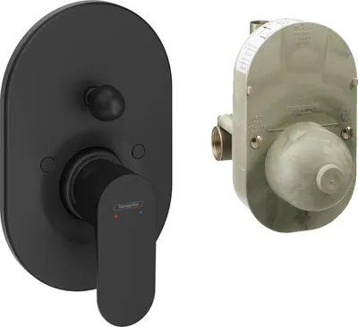 Zdjęcie produktu dla Hansgrohe Rebris S - Bateria wannowa ścienna z korpusem, czarny matowy 72448670