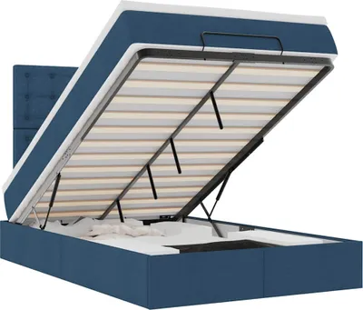 Immagine prodotto di vidaXL Ottomana con materasso e LED Tessuto blu 120x200 cm