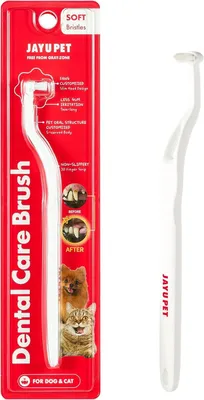 Productafbeelding van Tandenborstel voor katten en kleine honden - extra zachte haren - horizontale borstelkop - 1 stuk