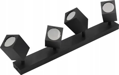 Zdjęcie produktu dla Listwa sufitowa Quantus czarna 4xGU10x40W metal wym:15x50x6cm IP20 IdeaLED